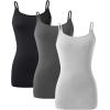 imageDAVID ARCHY Camisole Tops for Women Bamboo Rayon Soft Breathable Womens Undershirts 3 Pack Layering Lounge SleepwearBlackHeather Light GrayHeather Dark Gray