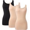imageDAVID ARCHY Camisole Tops for Women Bamboo Rayon Soft Breathable Womens Undershirts 3 Pack Layering Lounge SleepwearBlackNude