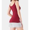 imageDAVID ARCHY Camisole Tops for Women Bamboo Rayon Soft Breathable Womens Undershirts 3 Pack Layering Lounge SleepwearNavy BlueBlack Brick Red