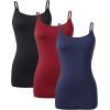 imageDAVID ARCHY Camisole Tops for Women Bamboo Rayon Soft Breathable Womens Undershirts 3 Pack Layering Lounge SleepwearNavy BlueBlack Brick Red