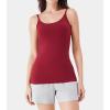 imageDAVID ARCHY Camisole Tops for Women Bamboo Rayon Soft Breathable Womens Undershirts 3 Pack Layering Lounge SleepwearNavy BlueBlackBrick Red