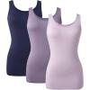 imageDAVID ARCHY Camisole Tops for Women Bamboo Rayon Soft Breathable Womens Undershirts 3 Pack Layering Lounge SleepwearNavy BlueLight PurplePurple Gray