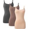 imageDAVID ARCHY Camisole Tops for Women Bamboo Rayon Soft Breathable Womens Undershirts 3 Pack Layering Lounge SleepwearNudeHeather Dark CoffeeHeather Dark Gray