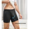 imageDAVID ARCHY Mens Bamboo Rayon Underwear 15quot Wide Waistband No Ride Up Boxer Briefs with Extended Pouch 4 PackBlack