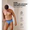 imageDAVID ARCHY Seamless Mens Briefs Modal Ultra Soft Breathable No Fly Support Pouch Mens Underwear Briefs 4 PackGrey BlueBlackDark GreyGrey Purple