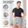 imageDAVID ARCHY Woven Cotton Boxers for Men Classic Mens Underwear Loose Breathable ampamp Comfortable Boxer Shorts 3 or 5 PackNavy Gingham Checks  Solid Slate Gray  Light Blue Microchecks