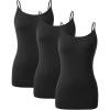 imageDAVID ARCHY Camisole Tops for Women Bamboo Rayon Soft Breathable Womens Undershirts 3 Pack Layering Lounge SleepwearBlack