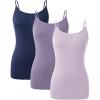 imageDAVID ARCHY Camisole Tops for Women Bamboo Rayon Soft Breathable Womens Undershirts 3 Pack Layering Lounge SleepwearNavy BlueLight PurplePurple Gray