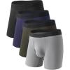 imageDAVID ARCHY Mens Bamboo Rayon Underwear 15quot Wide Waistband No Ride Up Boxer Briefs with Extended Pouch 4 PackBlackNavy BlueOlive GreenWild Dove