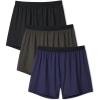 imageDAVID ARCHY Mens Light Sports Boxer Shorts Underwear Breathable and Cool Boxers with Button Fly 3 or 5 PackDark BlueOlive GreenBlack