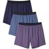 imageDAVID ARCHY Mens Light Sports Boxer Shorts Underwear Breathable and Cool Boxers with Button Fly 3 or 5 PackGray BlueDark BlueGray Purple