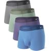 imageDAVID ARCHY Mens Underwear Trunks Modal Support Pouch Ultra Soft Breathable Seamless Underwear for Men 4 PackBlueGray GreenLight GrayGray Purple
