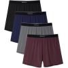 imageDAVID ARCHY Ultra Soft Modal Boxers for Men Silky Stretchy Boxer Shorts Breathable Loose Mens Underwear for Sleep 4 PackBlackDark BlueDark GrayDark Grape Purple
