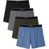 imageDAVID ARCHY Ultra Soft Modal Boxers for Men Silky Stretchy Boxer Shorts Breathable Loose Mens Underwear for Sleep 4 PackBlackDark GrayOlive GreenGray Blue