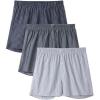 imageDAVID ARCHY Woven Cotton Boxers for Men Classic Mens Underwear Loose Breathable ampamp Comfortable Boxer Shorts 3 or 5 PackNavy Gingham Checks  Solid Slate Gray  Light Blue Microchecks