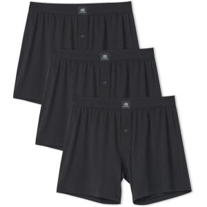 imageDAVID ARCHY Combed Cotton Boxers for Men Loose Fit Mens Underwear Soft Mens Boxer Shorts for Men 3 or 5 PackA1  Black3