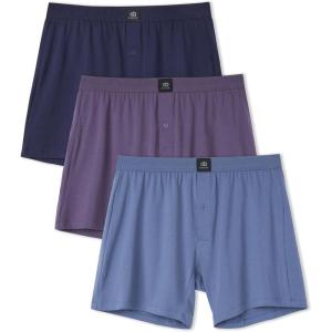 imageDAVID ARCHY Combed Cotton Boxers for Men Loose Fit Mens Underwear Soft Mens Boxer Shorts for Men 3 or 5 PackA4  Gray BlueDeep BlueGray Purple