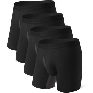 imageDAVID ARCHY Mens Underwear Boxer Briefs Ultra Soft Modal Breathable Mesh Pouch MoistureWicking Underwear for Men 4 PackBlack