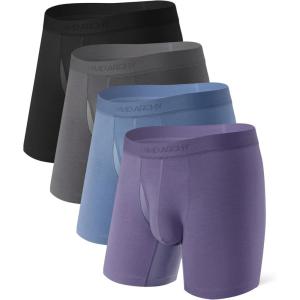 imageDAVID ARCHY Mens Underwear Boxer Briefs Ultra Soft Modal Breathable Mesh Pouch MoistureWicking Underwear for Men 4 PackBlackCharcoalSlate BlueLavender Gray