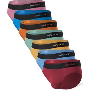 imageDAVID ARCHY Mens Underwear Briefs Bamboo Rayon Soft Breathable No Fly Support Pouch Underwear For Men 7 PacksColored Pants