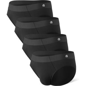 imageDAVID ARCHY Seamless Mens Briefs Modal Ultra Soft Breathable No Fly Support Pouch Mens Underwear Briefs 4 PackBlack