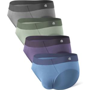 imageDAVID ARCHY Seamless Mens Briefs Modal Ultra Soft Breathable No Fly Support Pouch Mens Underwear Briefs 4 PackBlueGreenMedium GreyPurple