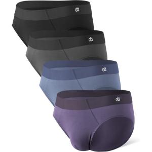 imageDAVID ARCHY Seamless Mens Briefs Modal Ultra Soft Breathable No Fly Support Pouch Mens Underwear Briefs 4 PackGrey BlueBlackDark GreyGrey Purple