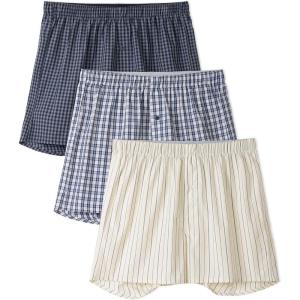 imageDAVID ARCHY Woven Cotton Boxers for Men Classic Mens Underwear Loose Breathable ampamp Comfortable Boxer Shorts 3 or 5 PackNavy Gingham Checks  White Blue Plaid  Cream Pinstripes