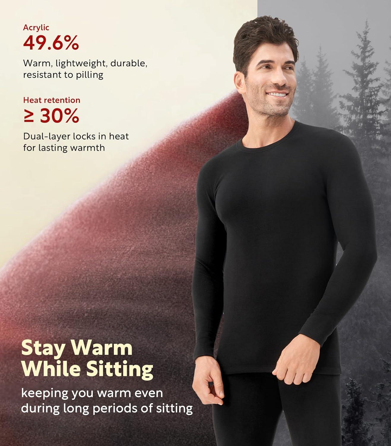imageDAVID ARCHY Mens Heavyweight Thermal Underwear for Extreme Cold Perfect for Harsh Winter from 10C to 5CAblack