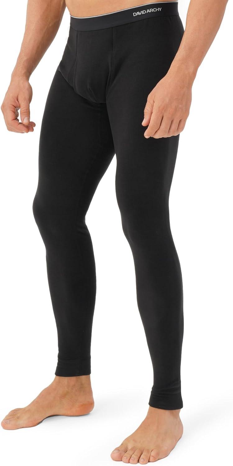 imageDAVID ARCHY Mens Heavyweight Thermal Underwear for Extreme Cold Perfect for Harsh Winter from 10C to 5CB Dark BlueBlack