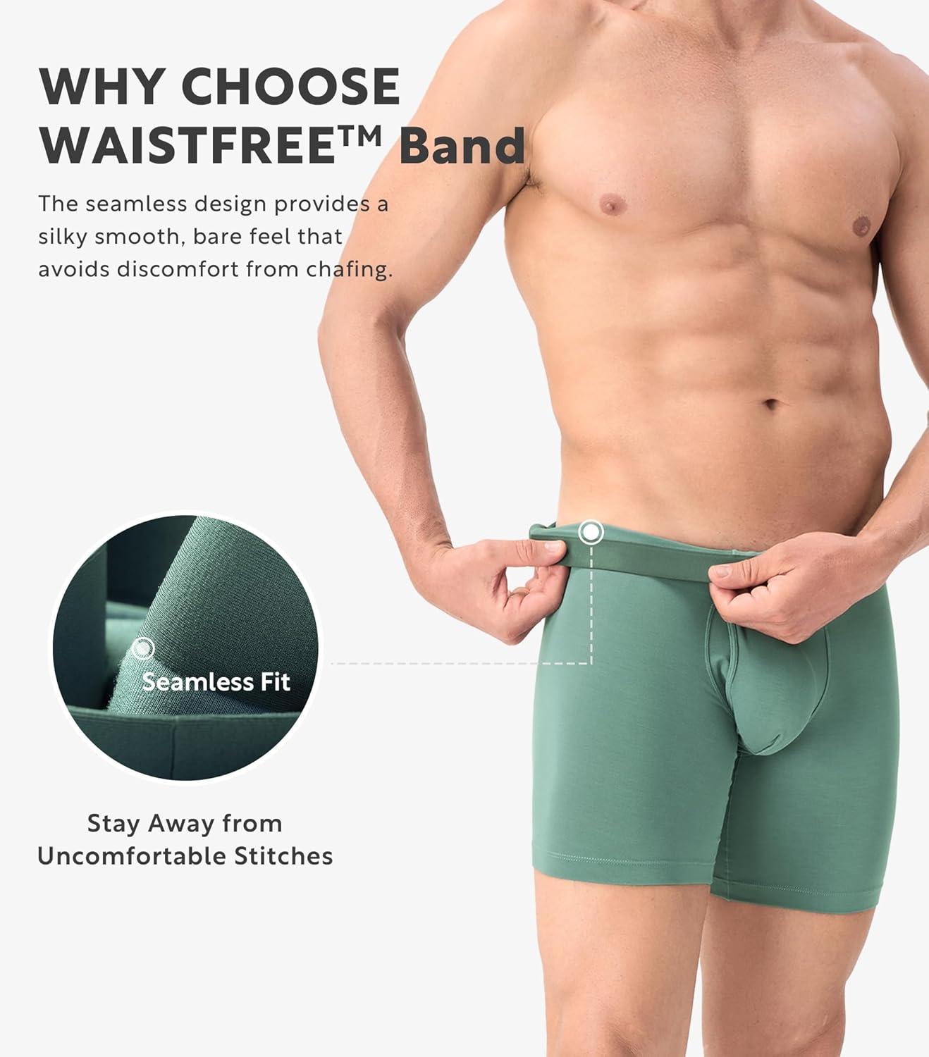 imageDAVID ARCHY Mens Underwear Moisture Wicking Breathable Rayon Made from Bamboo Seamless Underwear with Support Pouch 4 PackAssorted Colors  With Fly