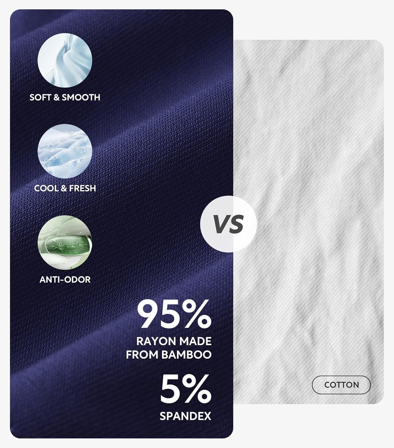 imageDAVID ARCHY Mens Underwear Moisture Wicking Breathable Rayon Made from Bamboo Seamless Underwear with Support Pouch 4 PackDark BlueDark Gray  With Fly