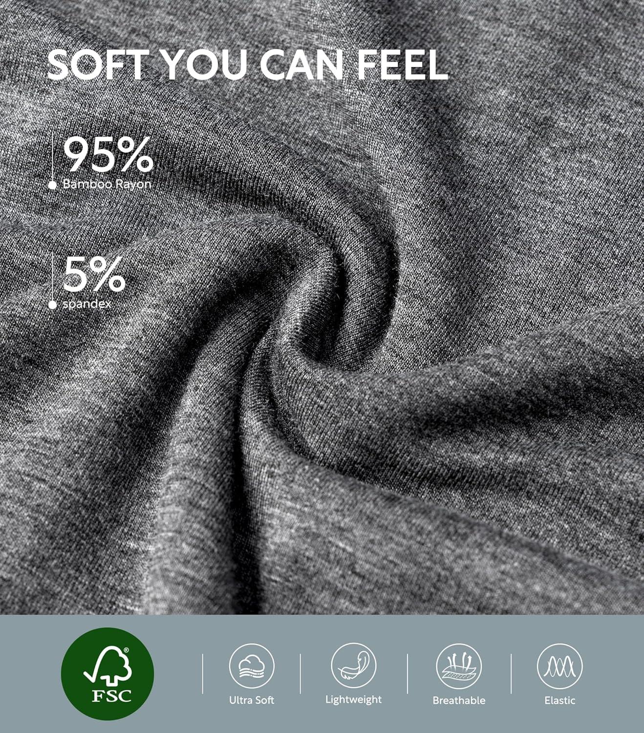 imageDAVID ARCHY Women Pajama Pants Bamboo Rayon Comfy Cooling Lounge Sleep Flowy Casual Wide Leg Pj Bottom with Pockets 12 PackBblackheather Dark Gray