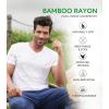 imageDAVID ARCHY Mens Undershirt Bamboo Rayon MoistureWicking VNeck TShirts Stretch Tees for Men 3 or 5 Pack5 Pack White  Vneck