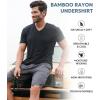 imageDAVID ARCHY Mens Undershirt Bamboo Rayon MoistureWicking VNeck TShirts Stretch Tees for Men 3 or 5 PackVneck  BlackHeather Light GrayHeather Dark Gray