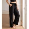 imageDAVID ARCHY Women Pajama Pants Bamboo Rayon Comfy Cooling Lounge Sleep Flowy Casual Wide Leg Pj Bottom with Pockets 12 PackAblack
