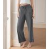 imageDAVID ARCHY Women Pajama Pants Bamboo Rayon Comfy Cooling Lounge Sleep Flowy Casual Wide Leg Pj Bottom with Pockets 12 PackAheather Dark Gray