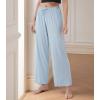 imageDAVID ARCHY Women Pajama Pants Bamboo Rayon Comfy Cooling Lounge Sleep Flowy Casual Wide Leg Pj Bottom with Pockets 12 PackAsterling Blue
