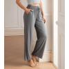 imageDAVID ARCHY Women Pajama Pants Bamboo Rayon Comfy Cooling Lounge Sleep Flowy Casual Wide Leg Pj Bottom with Pockets 12 PackBblackheather Dark Gray