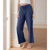 imageDAVID ARCHY Women Pajama Pants Bamboo Rayon Comfy Cooling Lounge Sleep Flowy Casual Wide Leg Pj Bottom with Pockets 12 PackBheather Navy Blueheather Dark Gray
