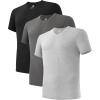 imageDAVID ARCHY Mens Undershirt Bamboo Rayon MoistureWicking VNeck TShirts Stretch Tees for Men 3 or 5 PackVneck  BlackHeather Light GrayHeather Dark Gray