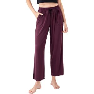 imageDAVID ARCHY Women Pajama Pants Bamboo Rayon Comfy Cooling Lounge Sleep Flowy Casual Wide Leg Pj Bottom with Pockets 12 PackAdeep Purple