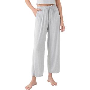 imageDAVID ARCHY Women Pajama Pants Bamboo Rayon Comfy Cooling Lounge Sleep Flowy Casual Wide Leg Pj Bottom with Pockets 12 PackAgray