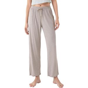 imageDAVID ARCHY Women Pajama Pants Bamboo Rayon Comfy Cooling Lounge Sleep Flowy Casual Wide Leg Pj Bottom with Pockets 12 PackAlight Coffee
