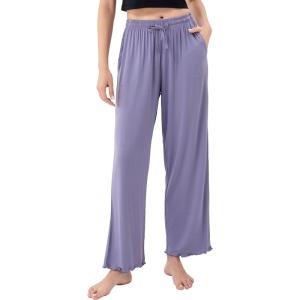 imageDAVID ARCHY Women Pajama Pants Bamboo Rayon Comfy Cooling Lounge Sleep Flowy Casual Wide Leg Pj Bottom with Pockets 12 PackApurple Gray