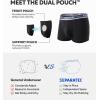 imageSeparatec Cotton Dual Pouch Mens Underwear Comfortable Soft Breathable Everyday Boxer Briefs for men 7 PackBlack  Everyday Underwear