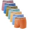 imageSeparatec Cotton Dual Pouch Mens Underwear Comfortable Soft Breathable Everyday Boxer Briefs for men 7 PackMon Blue  Fri Blue  Wed Green  Cardamom Green  Thu Orange  Sat Red  Tue Yellow