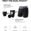 imageSeparatec Cotton Dual Pouch Mens Underwear Comfortable Soft Breathable Everyday Boxer Briefs for men 7 PackStarter Pack 3 Pieces  Black