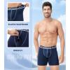 imageSeparatec Cotton Dual Pouch Mens Underwear Comfortable Soft Breathable Everyday Boxer Briefs for men 7 PackStarter Pack 3 Pieces  Grey Blue Dark BlueGrey Purple