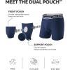 imageSeparatec Cotton Dual Pouch Mens Underwear Comfortable Soft Breathable Everyday Boxer Briefs for men 7 PackStarter Pack 3 Pieces  Grey Blue Dark BlueGrey Purple